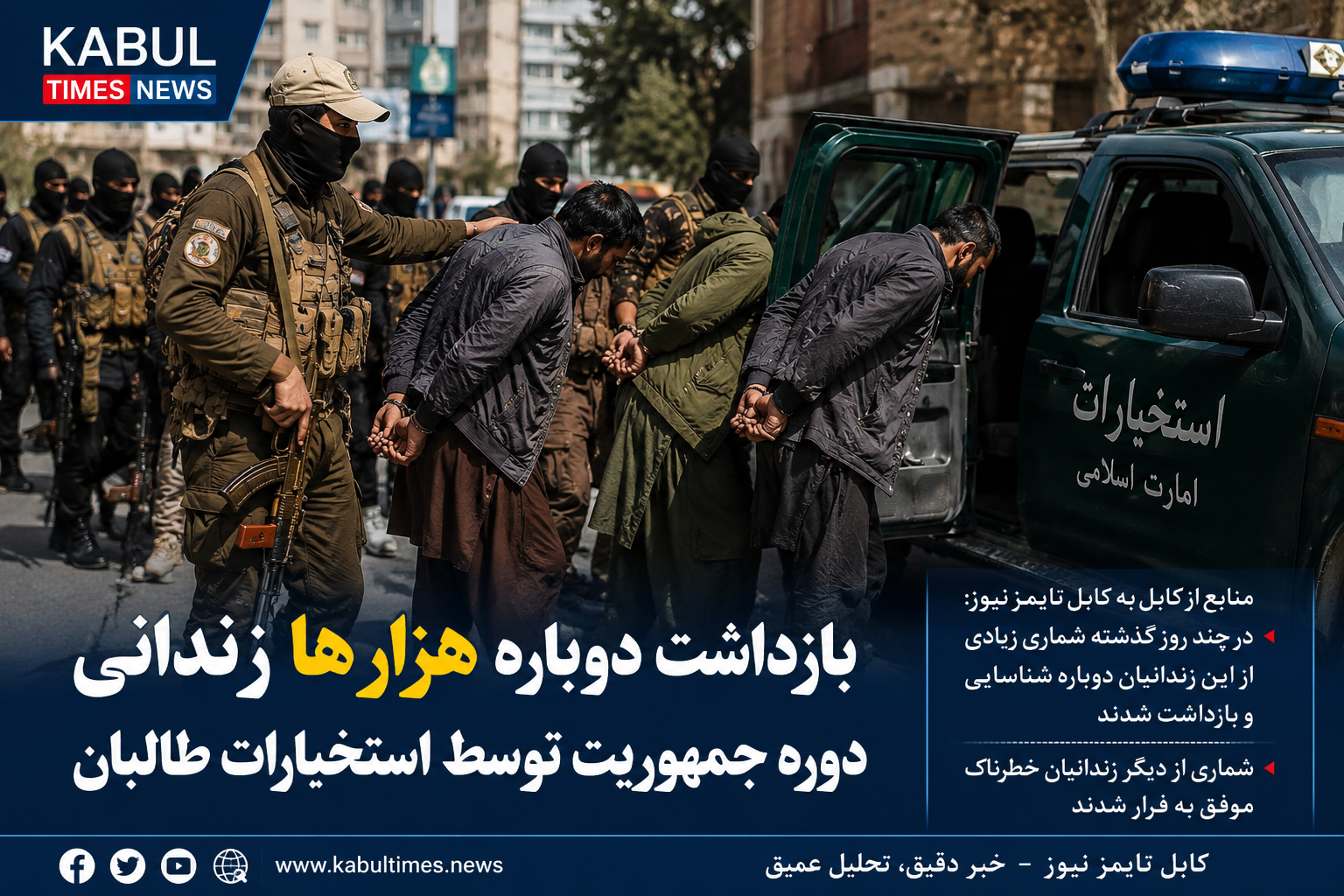 بازداشت دوباره هزارها زندانی دوره جمهوریت توسط استخبارات طالبان