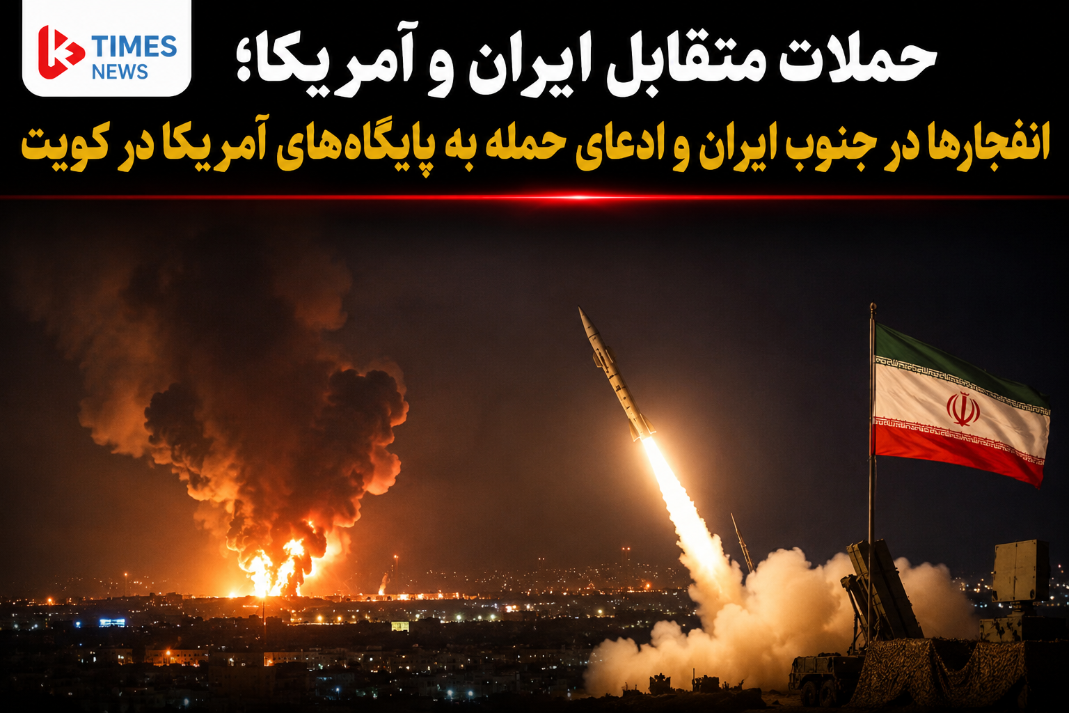 ادعای حملات متقابل ایران به مواضع آمریکا؛ انفجارها در جنوب ایران گزارش شد