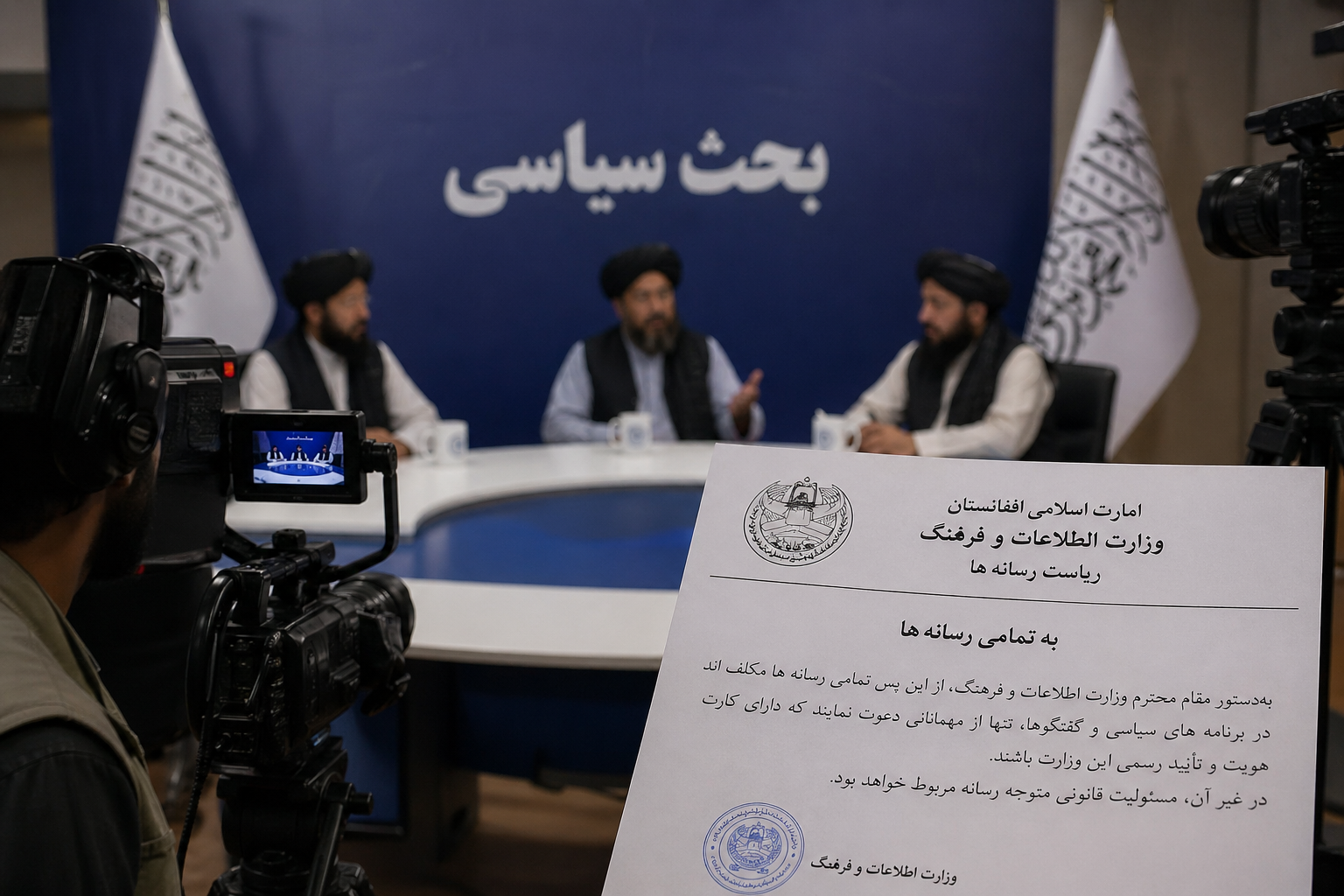 Taliban’s New Restrictions on Media; Inviting Political Guests Subject to Official Approval from Ministry of Information