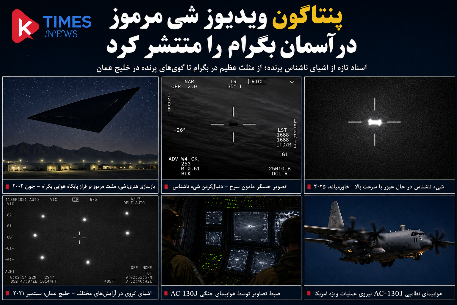 پنتاگون ویدیوی شی مرموز در آسمان بگرام را منتشر کرد.
