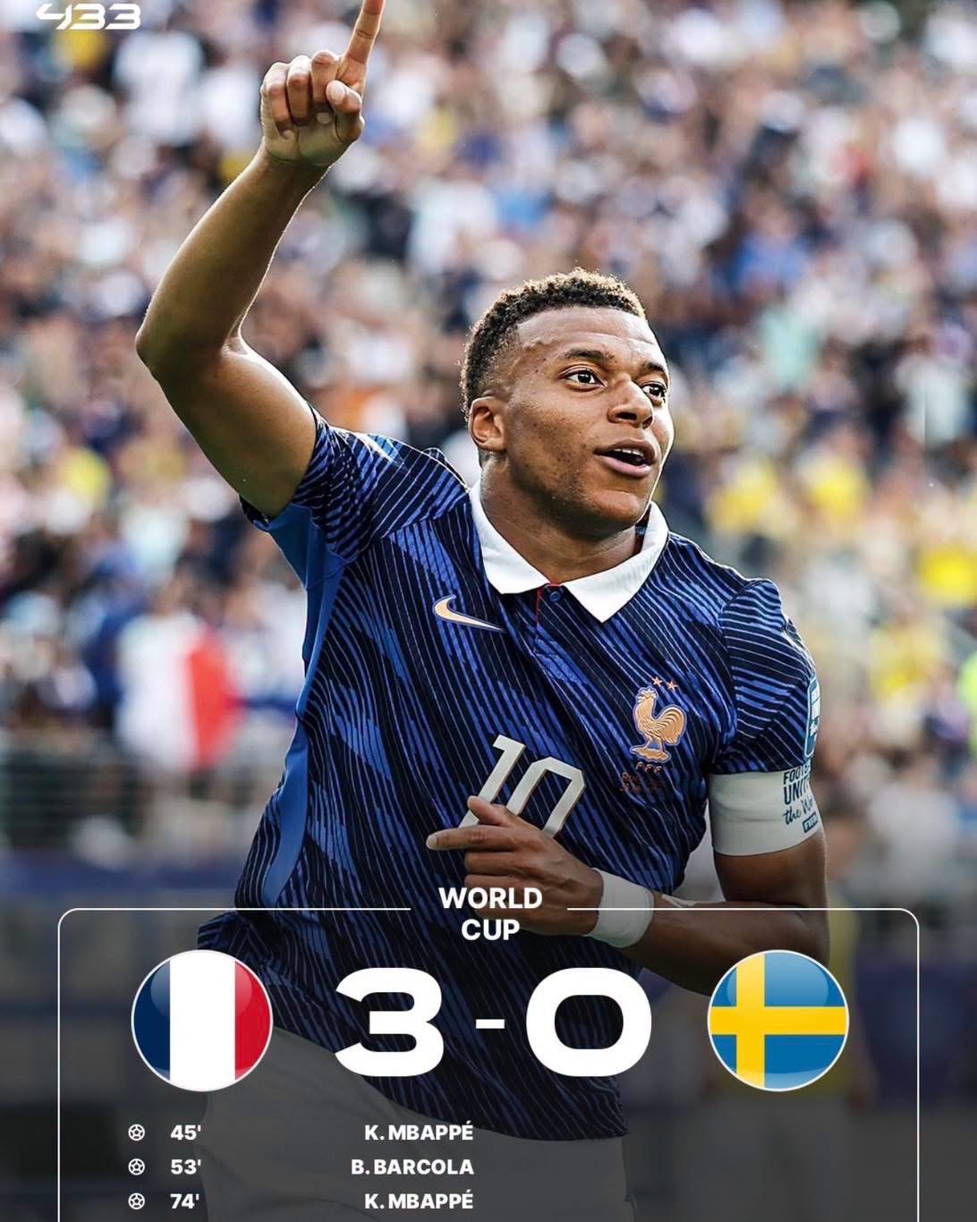 La France s'est qualifiée pour le tour suivant grâce à une victoire convaincante face à la Suède.